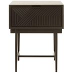 Jakara Bedside Table - 1 Drawer - Square - Black Wood