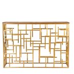 Jana Console Table - Wood with Gold Metal