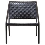Kendari Chair - Black Woven Leather with Teak Wood
