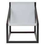Kendari Chair - Grey Leather with Teak Wood - Cubic Frame