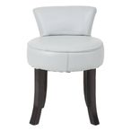 Kendari Lounge Chair - Grey Leather with Round Back