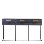 Judd Console Table - Black Oak - 6 Drawer