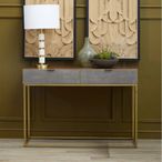 Kempton Console Table - Walnut and Gold Metal - 2 Drawer