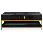 Kensington Townhouse Coffee Table - 1 Drawer - Black Faux Fur