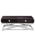 Kensington Townhouse Coffee Table - 2 Drawer - Black Faux Fur