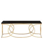 Kia Coffee Table - Black Marble with Gold Metal