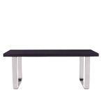 Kerala Dining Table - 8 Seater - 200cm - Black Glass with Silver Base