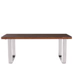 Kerala Dining Table - 8 Seater - 200cm - Clear Glass with Silver Base