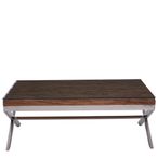 Kerala Coffee Table - Clear Glass with Silver Cross Base