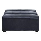 King Ottoman - Distressed Slate Leather