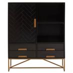 Kochi Hall Cabinet - 1 Door - Black - Mango Wood