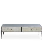 Luxor Coffee Table - Black and Grey Pine Wood - 2 Drawer