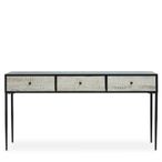 Luxor Console Table - Black and Grey Pine Wood - 3 Drawer