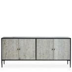 Luxor Sideboard - 4 Door - Extra Large - Black and Grey Pine Wood - 200cm