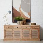 Lyon Sideboard - Extra Large - 4 Door - Louvered Oak - 200cm