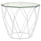 Allure End Table - Octagonal - Clear Glass - Chrome Base
