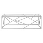 Allure Coffee Table - Glass - Chrome Geometric Base