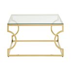 Allure Coffee Table - Glass - Gold Curved Base