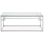 Allure Coffee Table - Glass - Silver Base