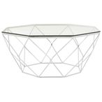 Allure Coffee Table - Octagonal - Glass - Chrome Base