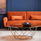 Allure Coffee Table - Octagonal - Clear Glass - Brushed Bronze Base