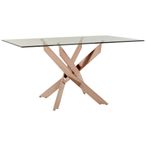 Allure Dining Table - 6 Seater - 150cm - Rose Gold Glass