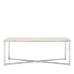 Allure Coffee Table - White Marble Effect - Chrome Base