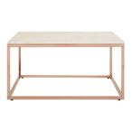 Allure Coffee Table - Square - White Marble - Rose Gold Base