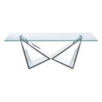 Allure Coffee Table - Glass - Chrome Wing Base