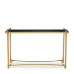 Ackley Console Table - Black Glass - Gold Legs