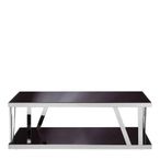Ackley Coffee Table - Black Glass - Silver Legs