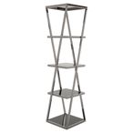 Ackley Shelving Unit - Chrome Glass