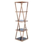 Ackley Shelving Unit - Rose Gold Glass