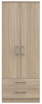 Devon Oak Effect 2 Door 2 Drawer Tall Wardrobe
