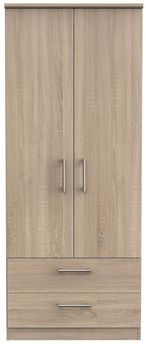 Devon Oak Effect 2 Door 2 Drawer Double Wardrobe