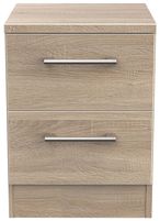 Devon Oak Effect 2 Drawer Bedside Cabinet