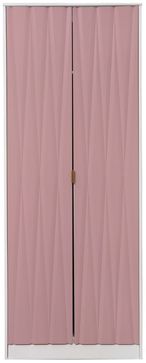Diamond Pink and White 2 Door Plain Tall Wardrobe