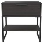 Diego Black 1 Drawer Bedside Table