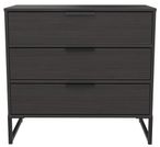 Diego Black 3 Drawer Small Chest