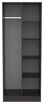 Diego Black Front Open Shelf Wardrobe