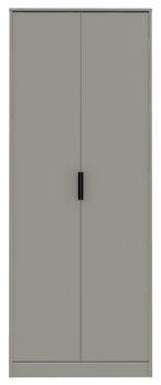 Diego Grey 2 Door Plain Tall Wardrobe