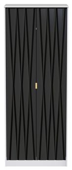 Diamond Black and White 2 Door Plain Tall Wardrobe