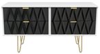 Diamond Black and White Bed Box with Gold Hairpin Legs