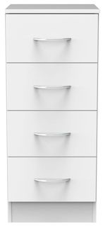 Avon White 4 Drawer Narrow Chest