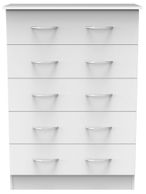 Avon White 5 Drawer Chest