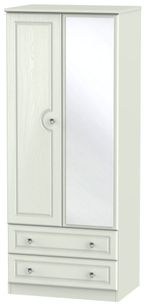 Crystal Cashmere 2 Door 2 Drawer Mirror Wardrobe - 1 Mirror