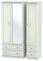 Crystal Cashmere 3 Door Combi Wardrobe - 1 Mirror