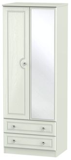 Crystal Cashmere 2 Door Tall Combi Wardrobe - 1 Mirror
