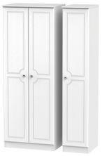 Crystal White 3 Door Tall Triple Wardrobe