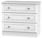 Crystal White 3 Drawer Small Chest